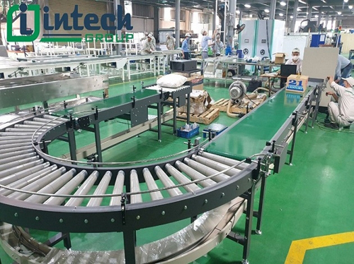 Băng tải con lăn trực tiếp dẫn động bằng dây đai